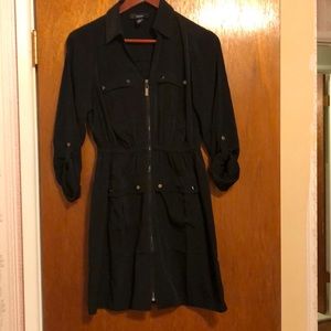 Black zip up dress
